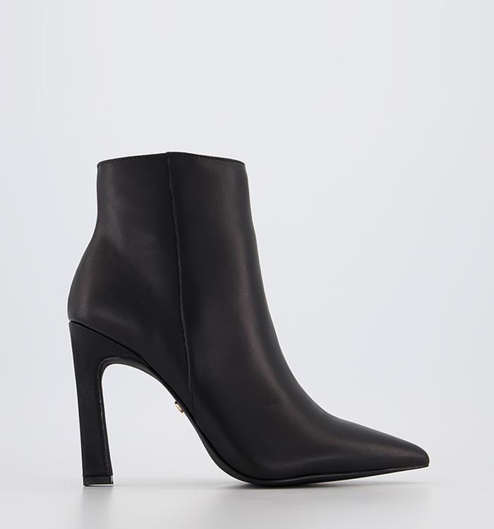 Office Aria Classic Point Ankle Boots Black Leather