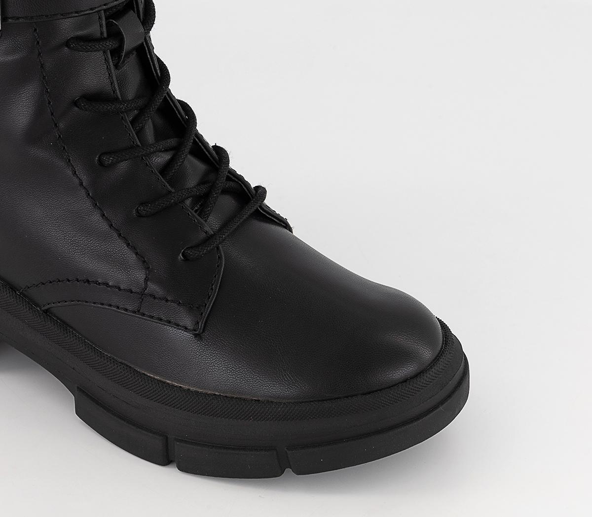 OFFICEAvery Buckle Lace Up Ankle BootsBlack