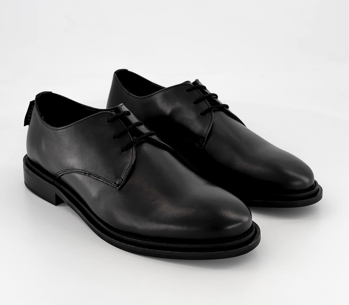 Walk London Mens Antonio Derby Shoes Black, 8