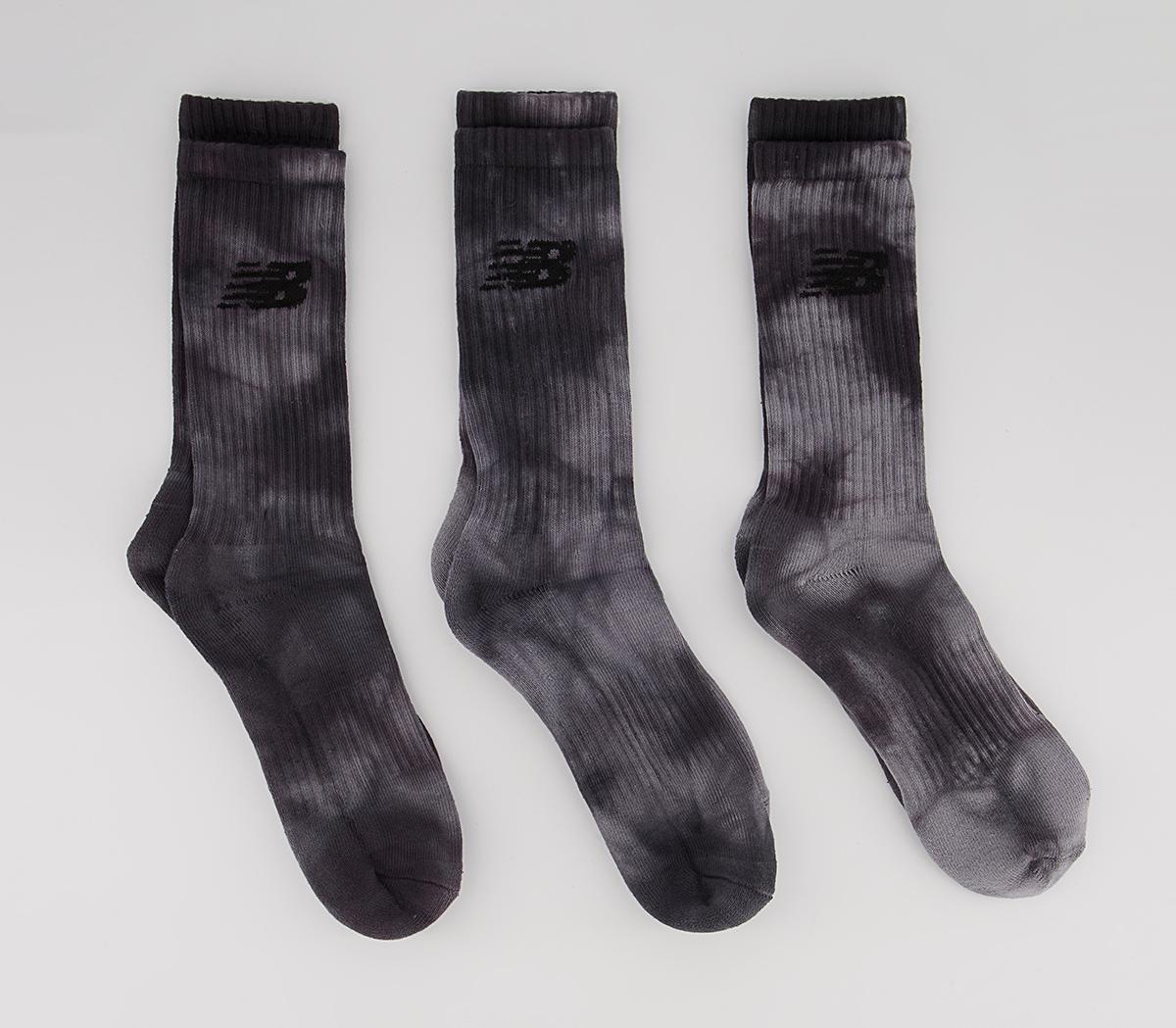 New BalanceNb Cotton Flat Knit Tie Dye 3 Pair SocksGrey