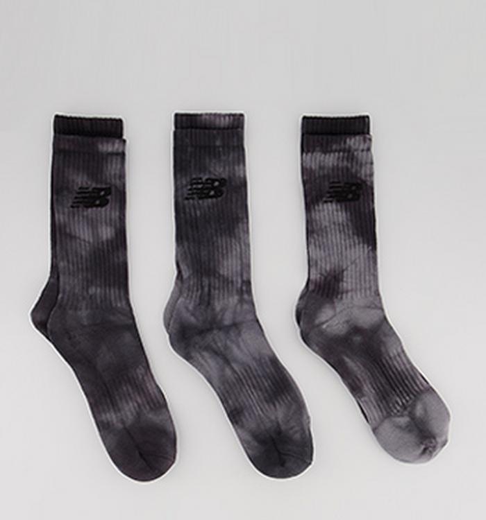 New Balance Nb Cotton Flat Knit Tie Dye 3 Pair Socks Grey