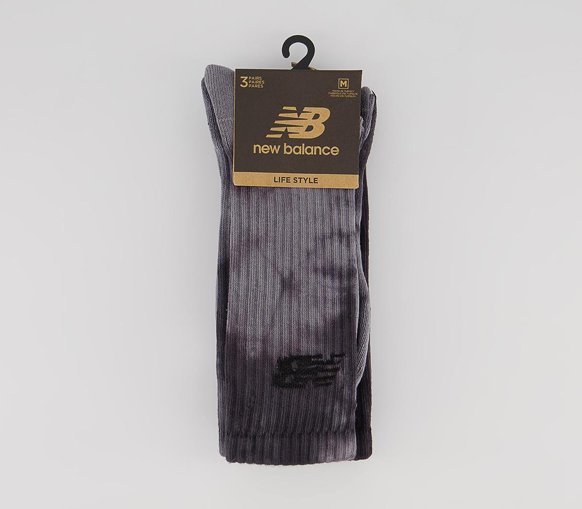 New Balance Nb Cotton Flat Knit Tie Dye 3 Pair Socks New Balance Nb Cotton Flat Knit Tie Dye 3 Pair Socks Grey