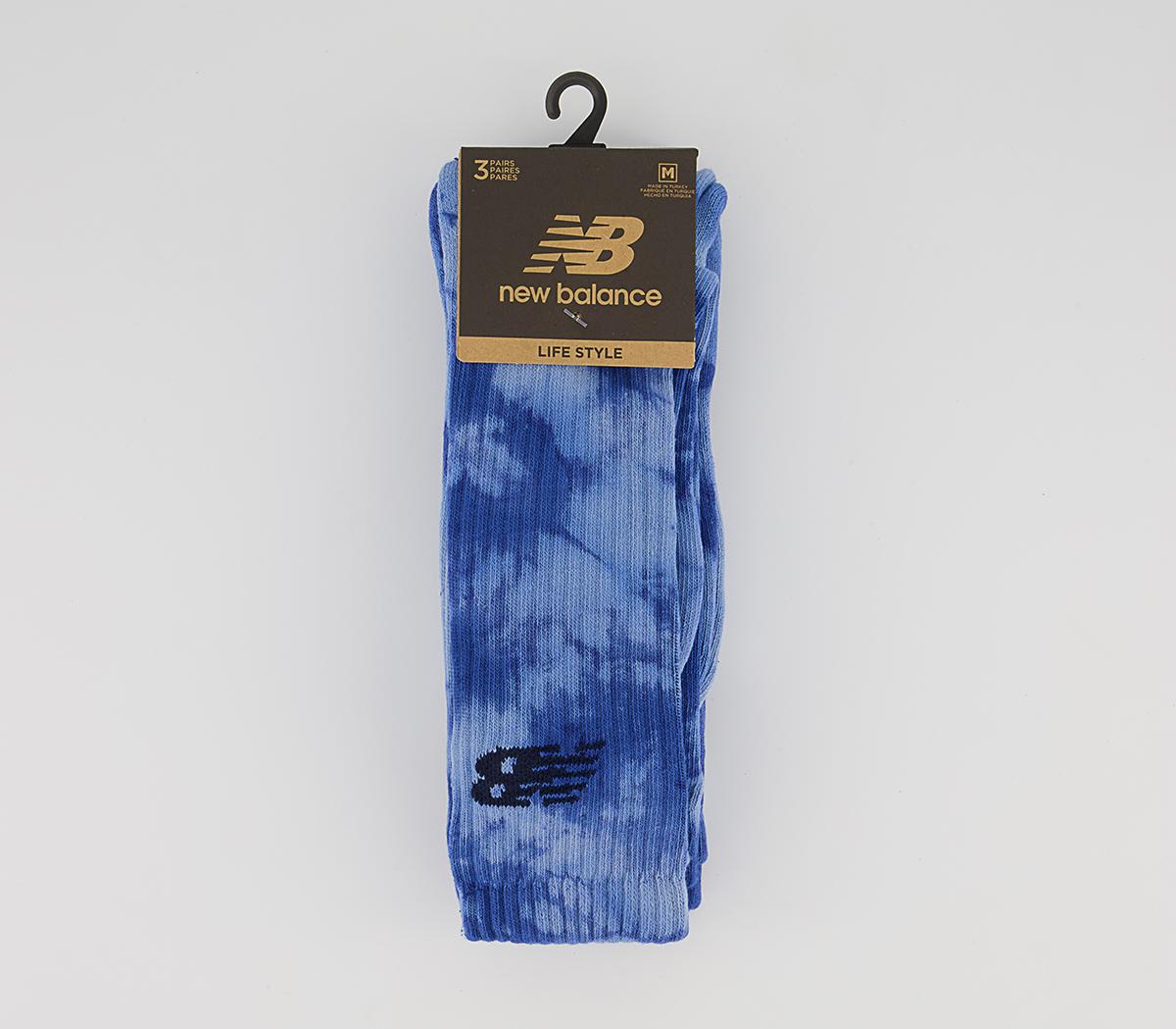 New Balance Nb Cotton Flat Knit Tie Dye 3 Pair Socks New Balance Nb Cotton Flat Knit Tie Dye 3 Pair Socks Blue