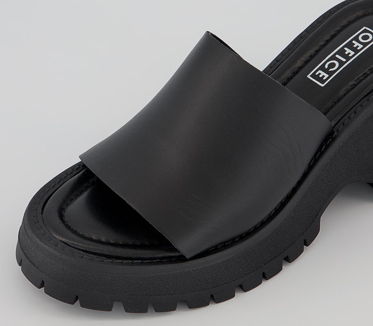 Office Missy Wedge Sandals Office Missy Wedge Sandals Black Leather