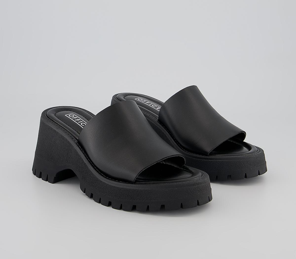 Office Missy Wedge Sandals Office Missy Wedge Sandals Black Leather