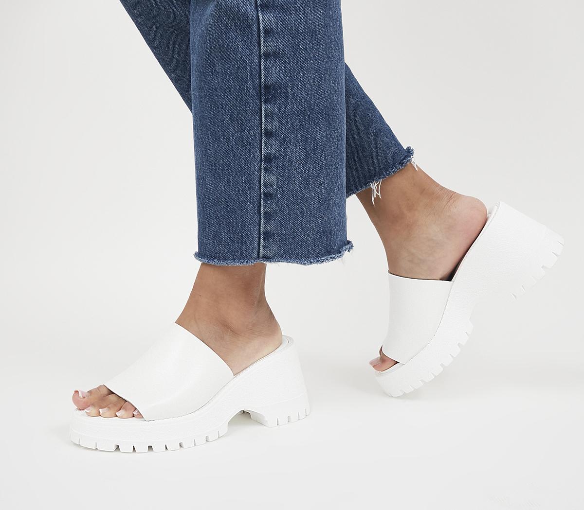 Missy Wedge Sandals White Leather