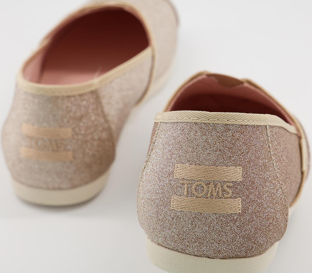 Champagne Glitter Toms Glitter Shoes Womens TOMS Seasonal Classic