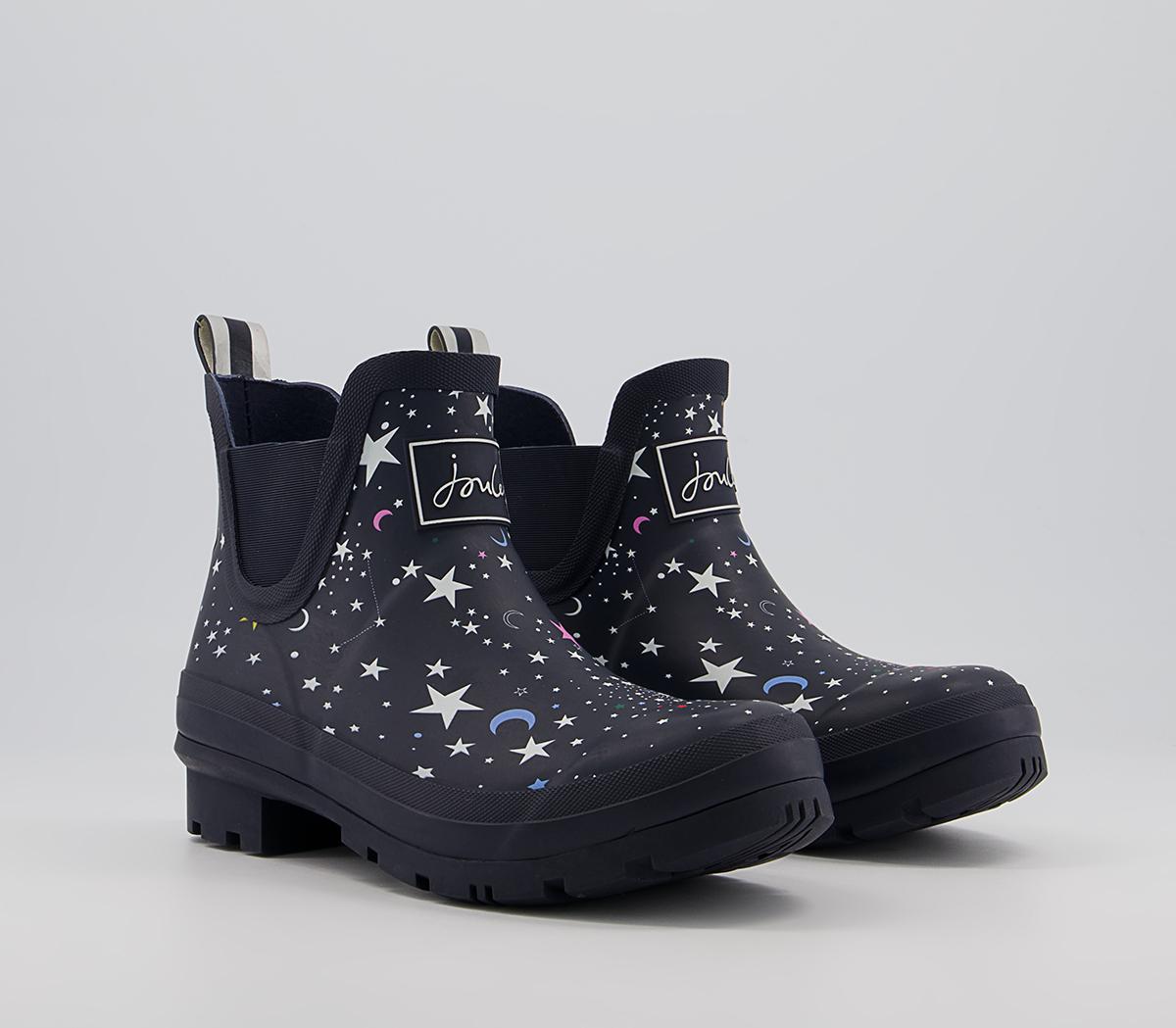 Joules Wellibob Ankle Wellies Navy Stars - Gummistiefel