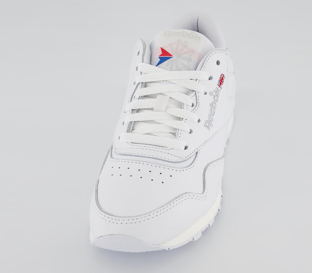 Reebok Classic Leather Plus Trainers Reebok Classic Leather Plus Trainers White Pure Grey Vector Red