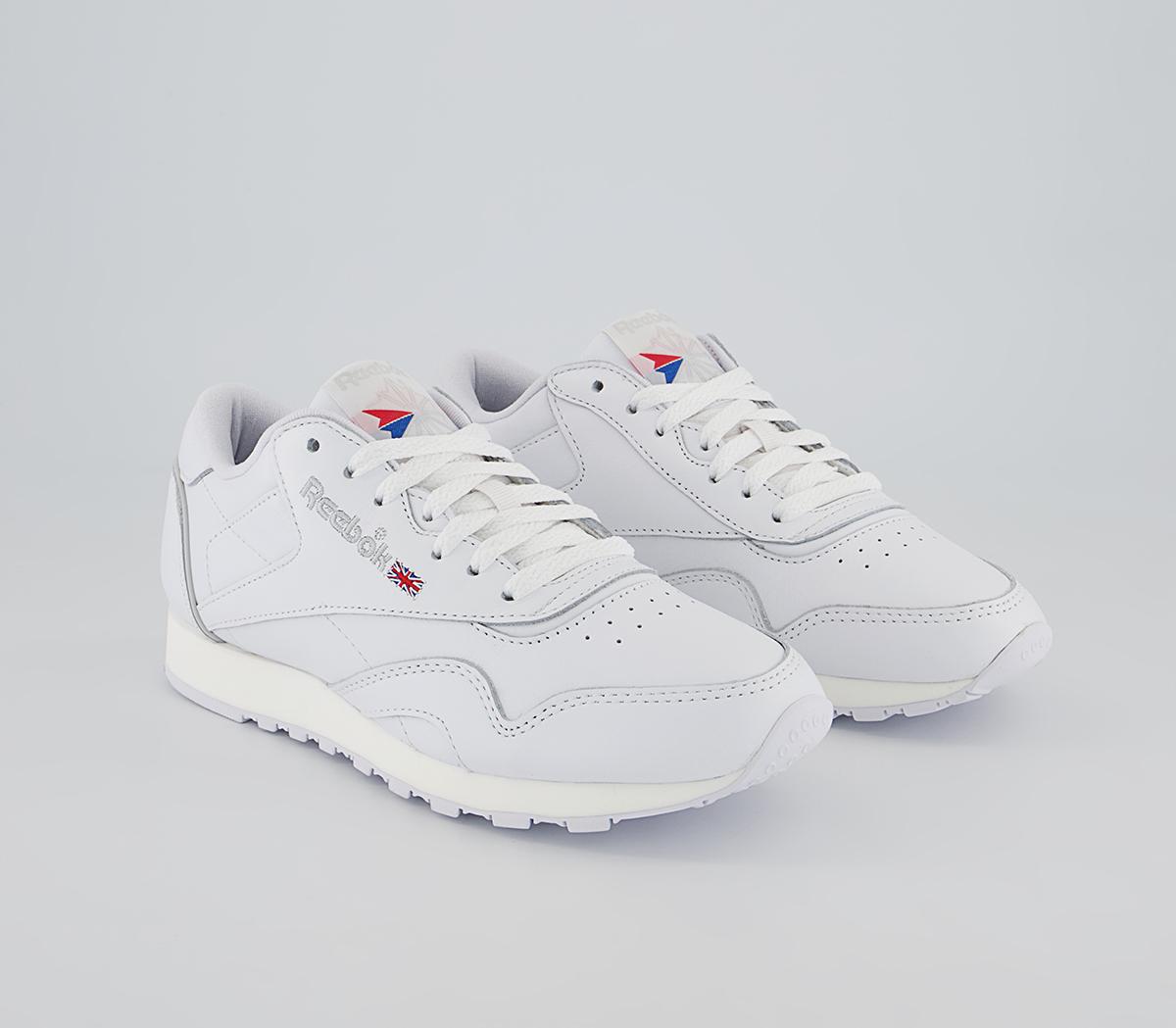Reebok Classic Leather Plus Trainers Reebok Classic Leather Plus Trainers White Pure Grey Vector Red