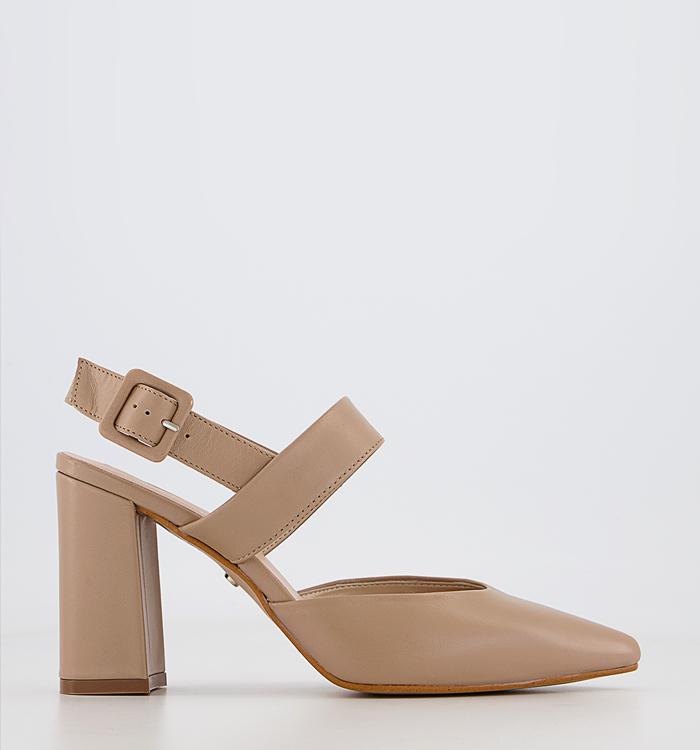OFFICE Miracle 2 Strap Court Heels Camel Leather