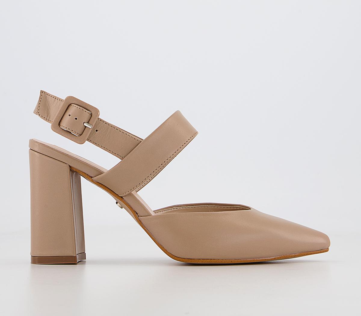 Miracle 2 Strap Court Heels Camel Leather