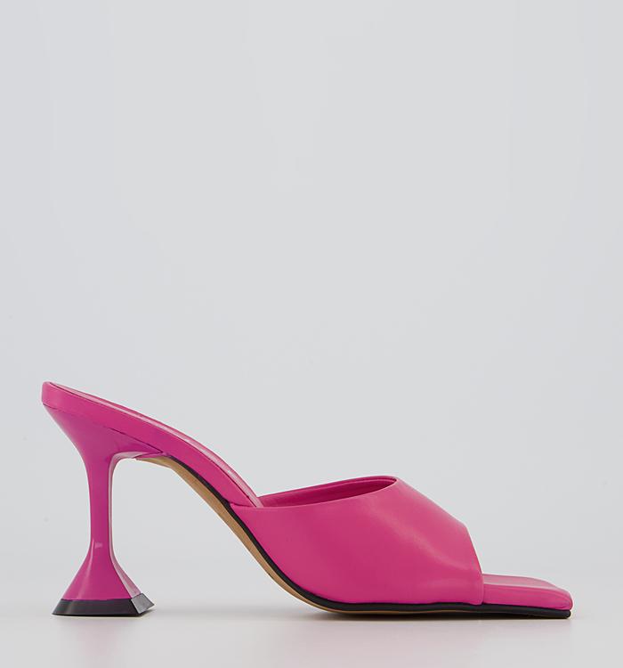 Pink | Mules | Heeled Mule Shoes 