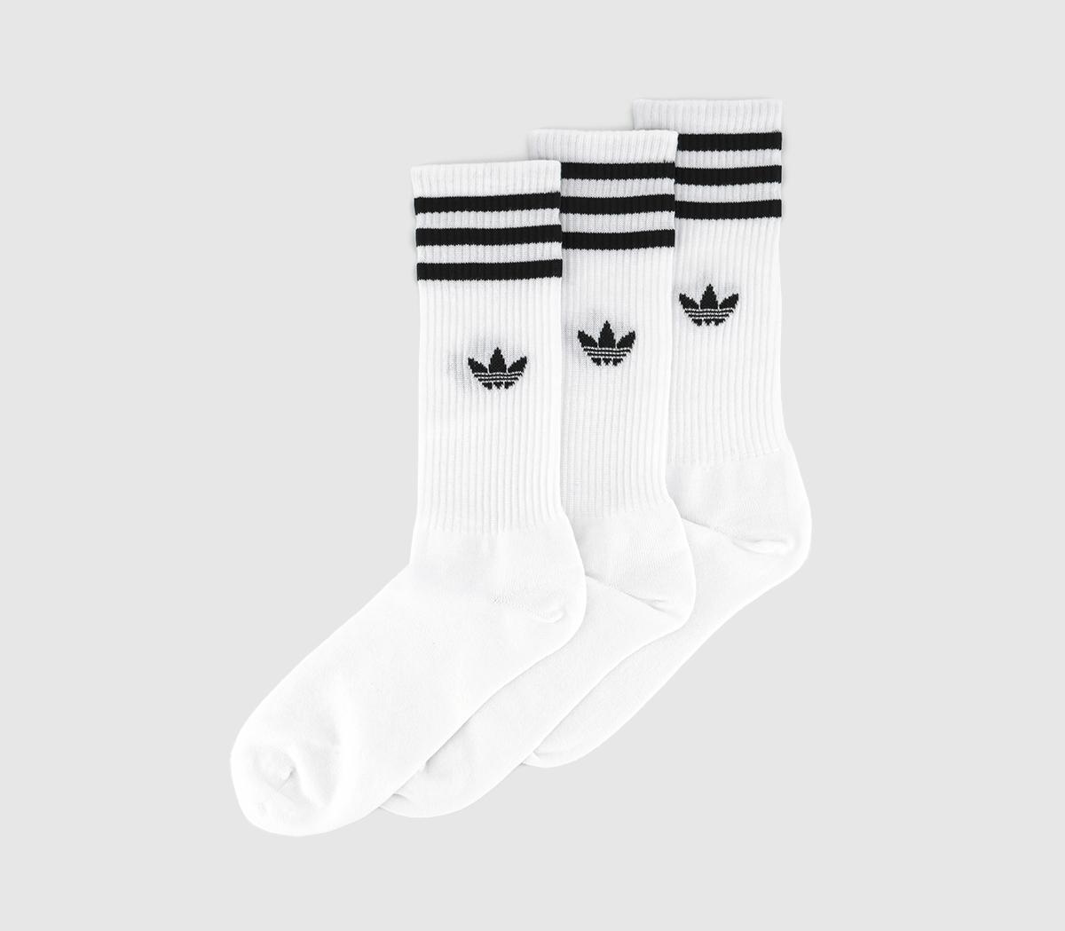 adidas Crew Sock 3 Pairs White Black - Accessories