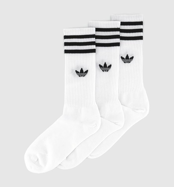 adidas Crew Sock 3 Pairs White Black