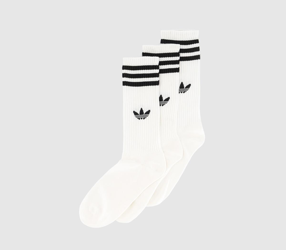 adidasCrew Socks 3 PairsWhite Black White