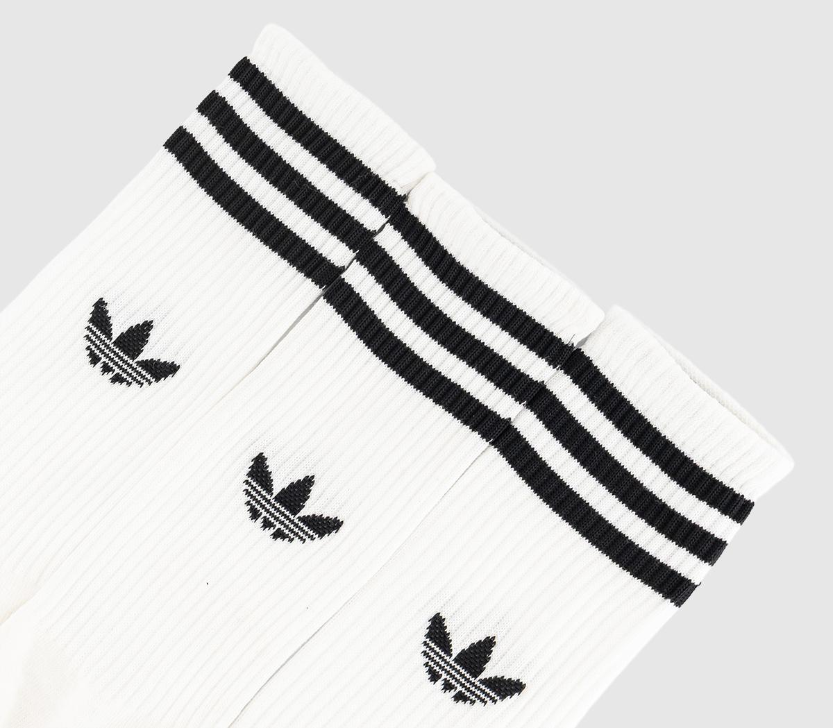 adidasCrew Socks 3 PairsWhite Black White