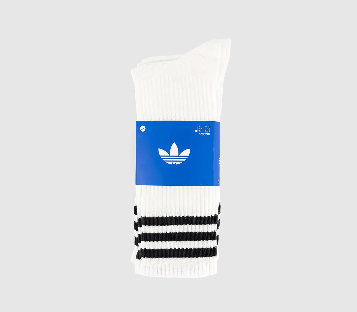 adidasCrew Socks 3 PairsWhite Black White