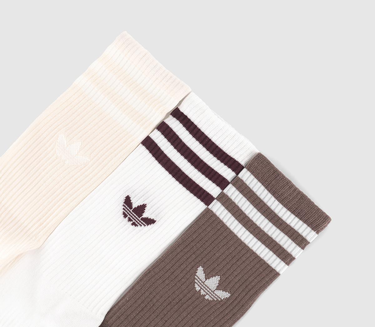 adidasCrew Socks 3 Pair adidasCrew Socks 3 PairWonder White Earth Strata White