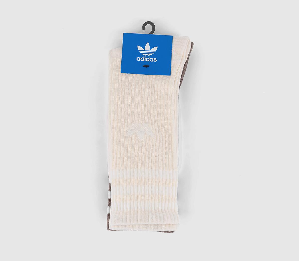 adidasCrew Socks 3 Pair adidasCrew Socks 3 PairWonder White Earth Strata White