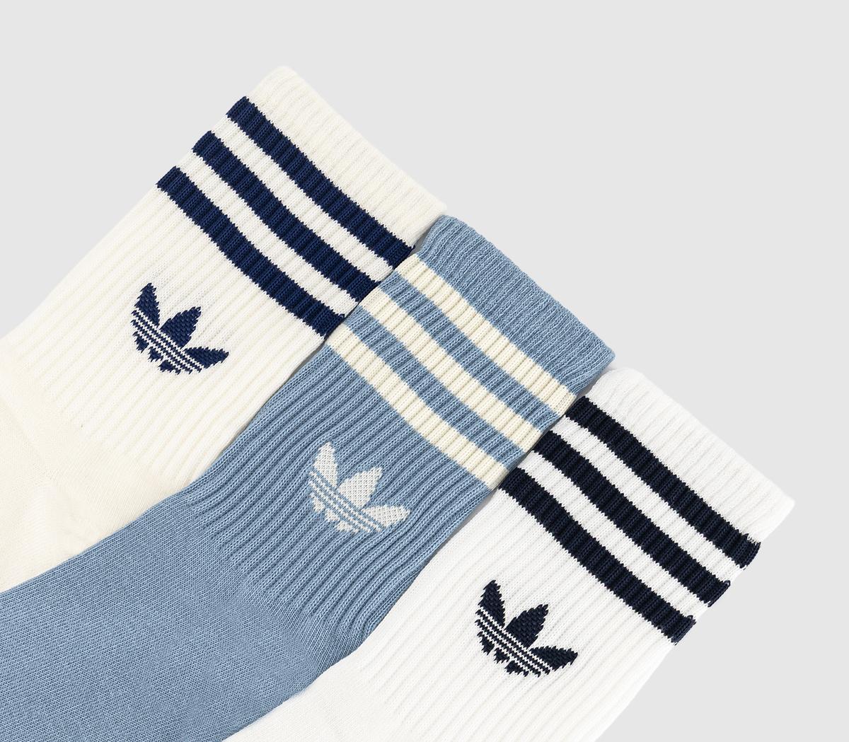 adidasCrew Sock 3 Pair Socks adidasCrew Sock 3 Pair SocksWhite Tactile Blue Cream White
