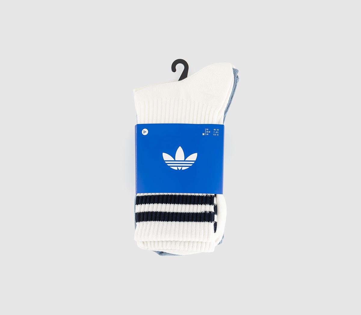 adidasCrew Sock 3 Pair Socks adidasCrew Sock 3 Pair SocksWhite Tactile Blue Cream White