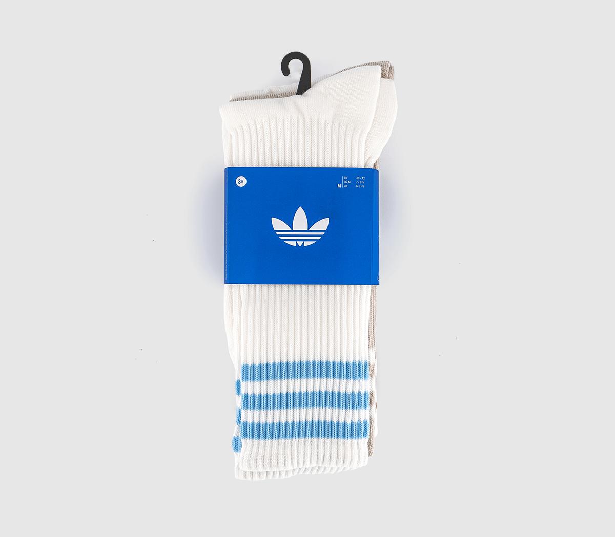 adidasCrew Socks 3 Pairs adidasCrew Socks 3 PairsOffwhite Clear Brown Offwhite