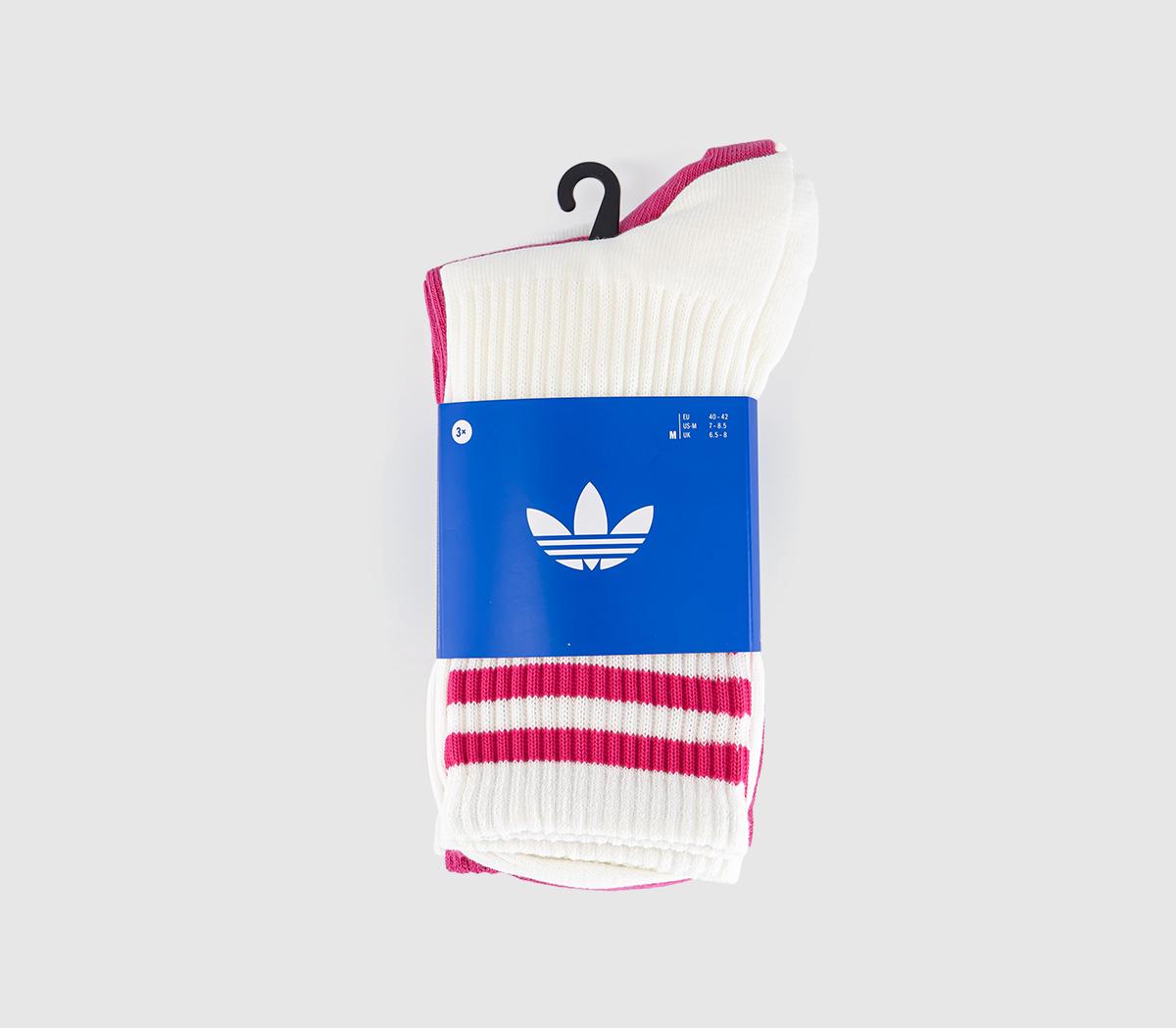adidasCrew Socks 3 PairsOffwhite Shock Pink Offwhite