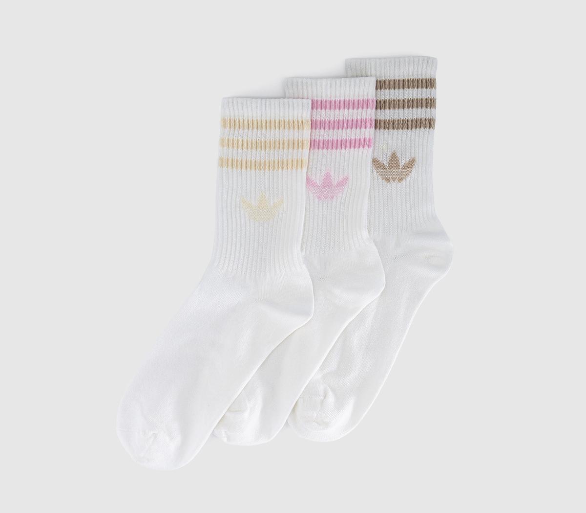 adidasCrew Sock 3 PackOnder White Clear Pink Wonder Beige