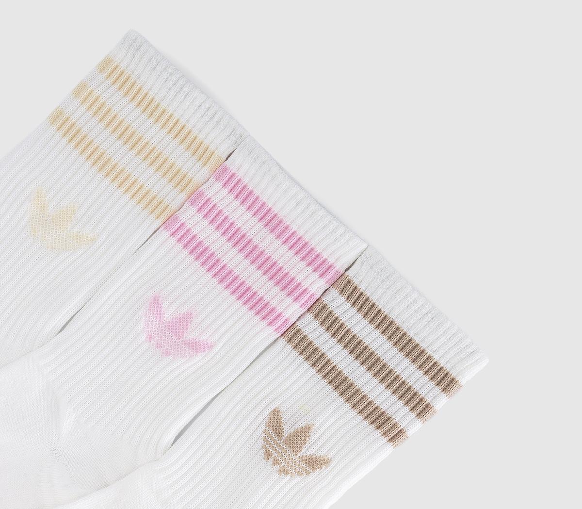 adidasCrew Sock 3 PackOnder White Clear Pink Wonder Beige