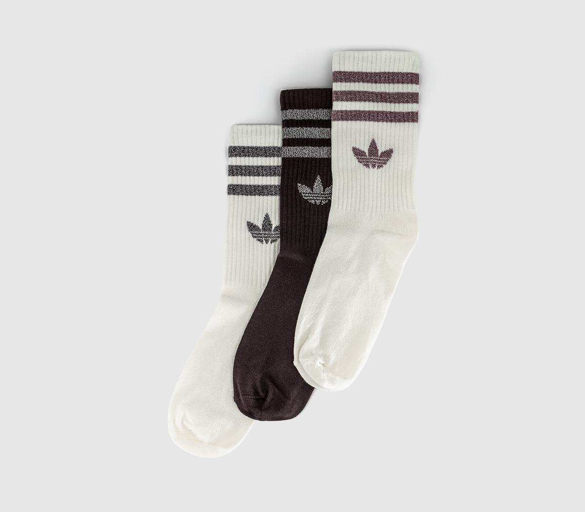 adidasCrew Socks 3 PairsOff White Aurora Coffee