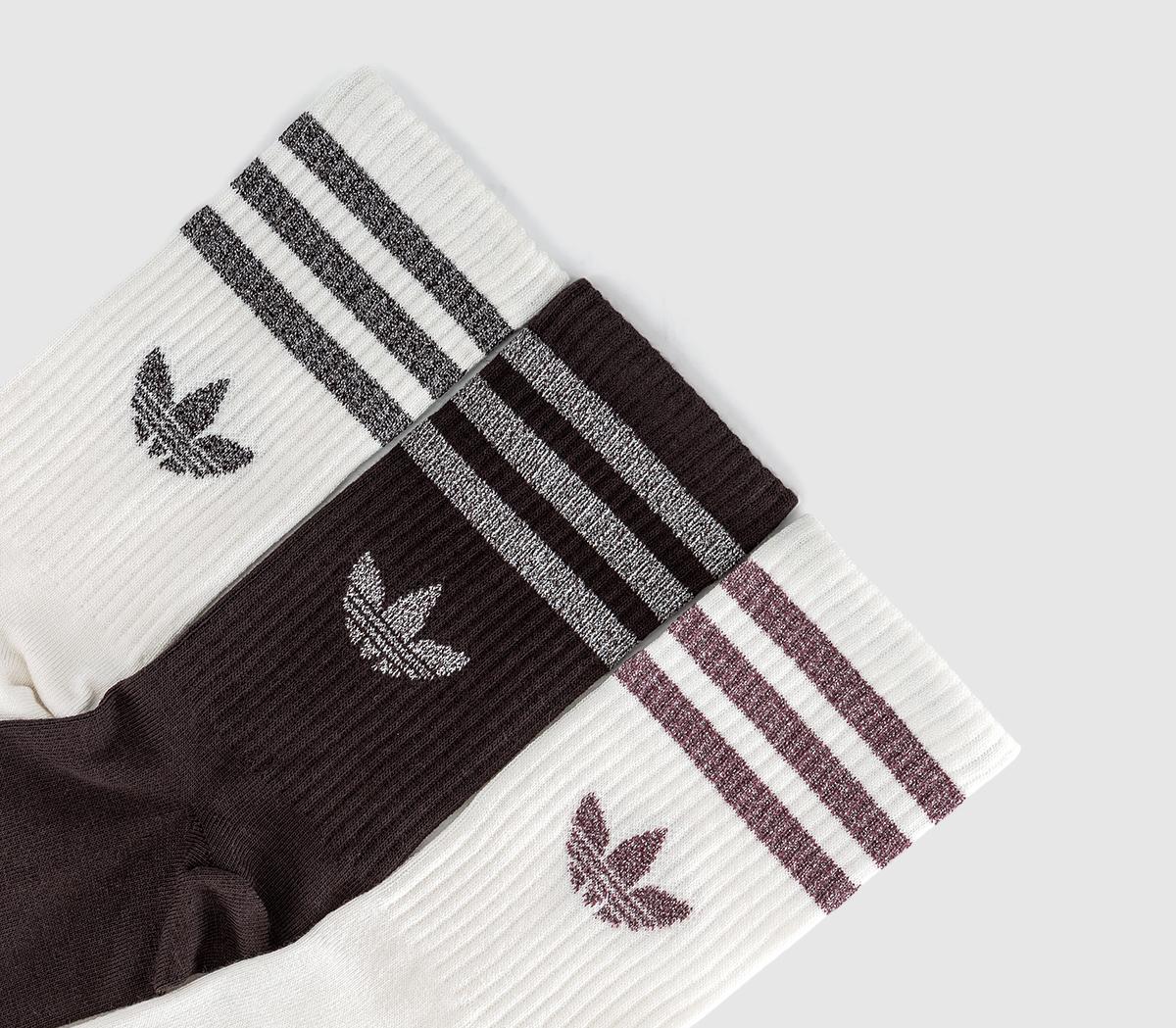 adidasCrew Socks 3 PairsOff White Aurora Coffee