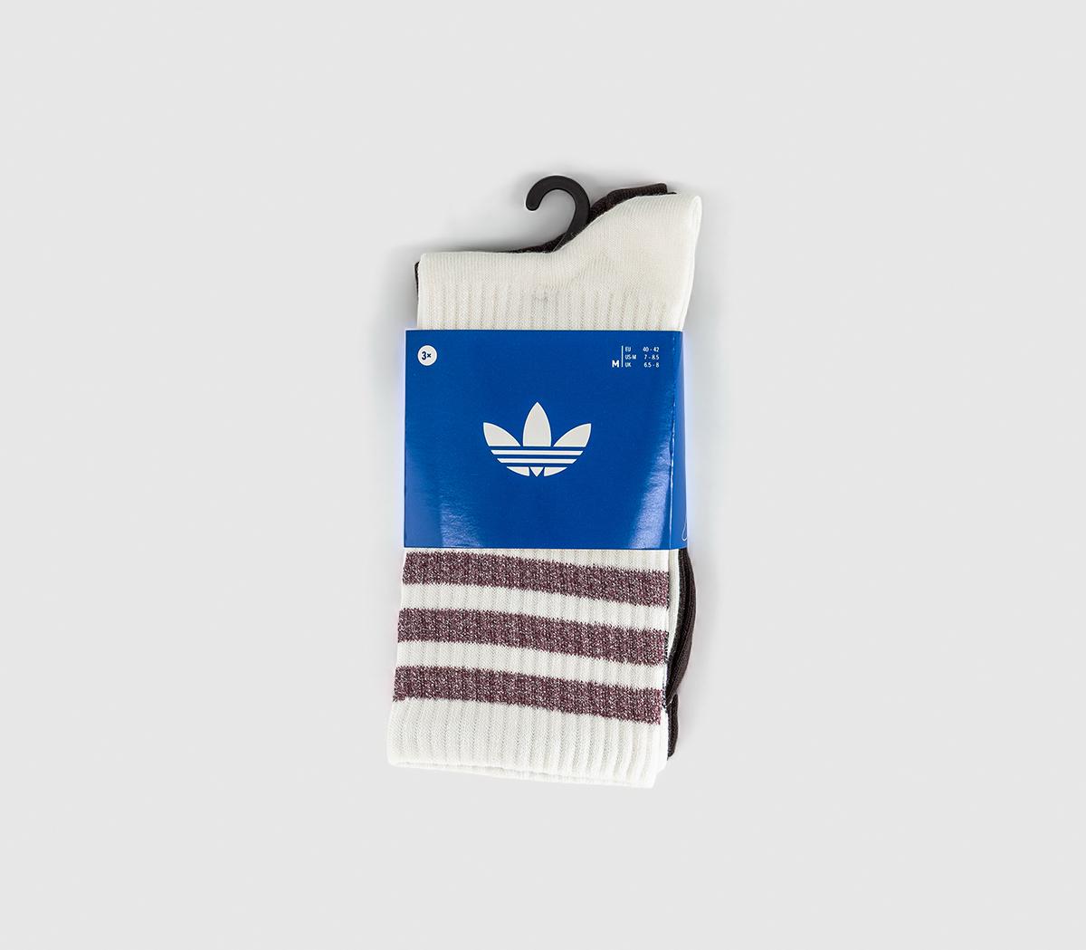adidasCrew Socks 3 PairsOff White Aurora Coffee
