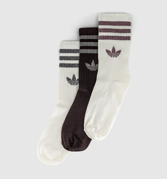 adidas Crew Socks 3 Pairs Off White Aurora Coffee