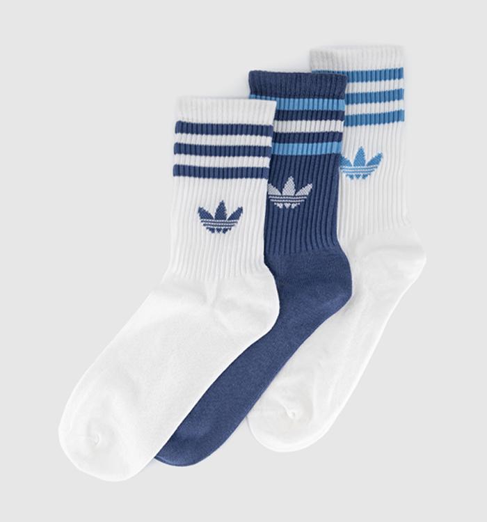 adidas Crew Socks 3 Pairs Blue White White