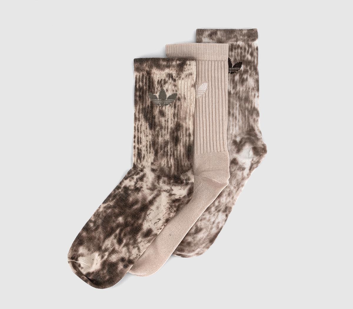 adidasCrew Sock 3 Pair Socks adidasCrew Sock 3 Pair SocksTrace Brown Dark Brown Putty Mauve