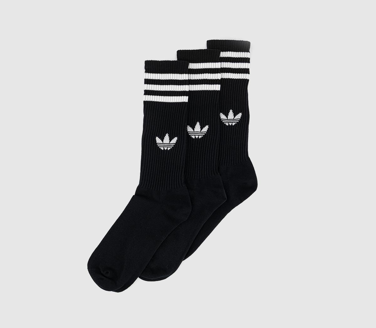 adidasCrew Sock 3 PairsBlack White