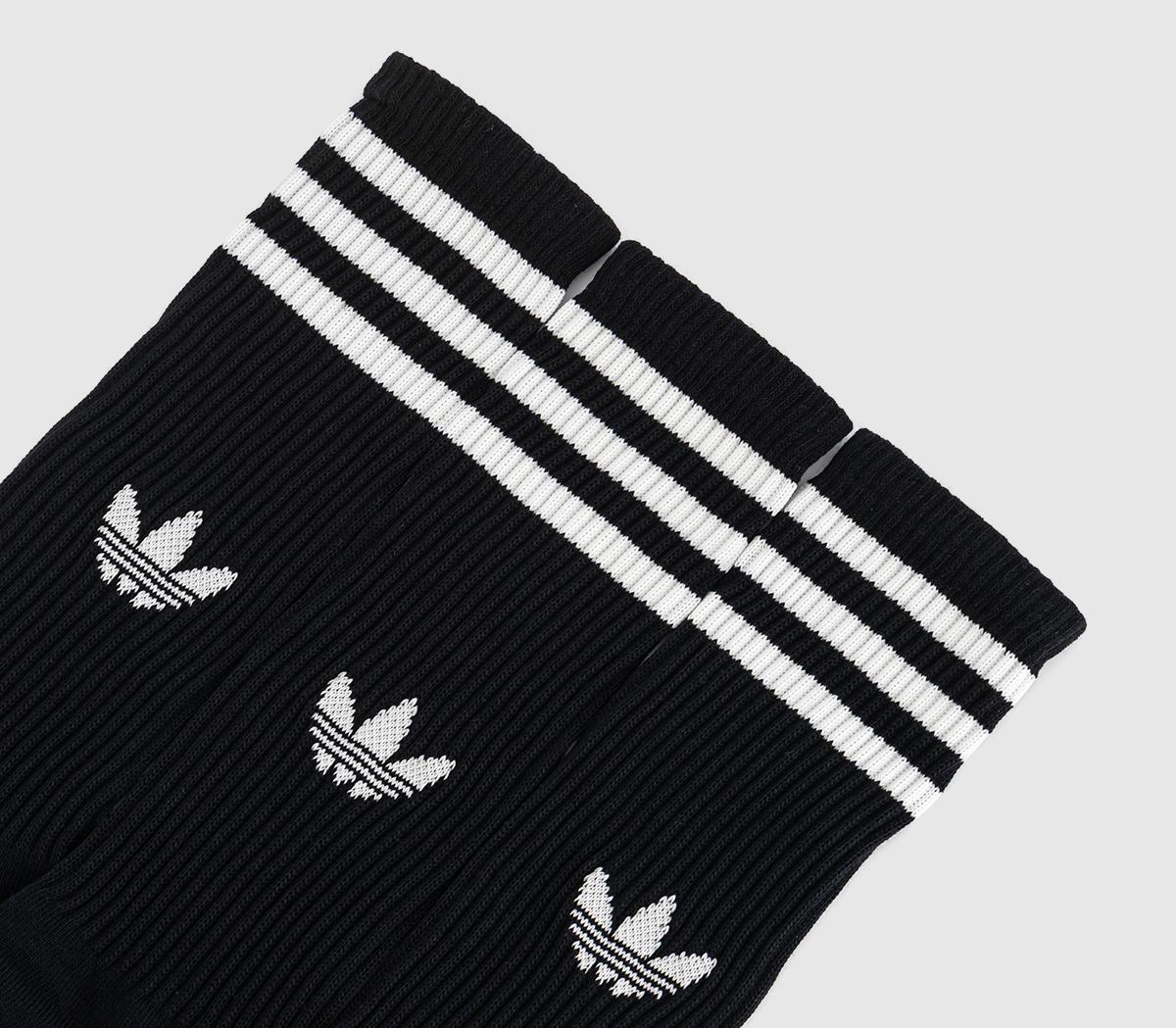 adidasCrew Sock 3 PairsBlack White