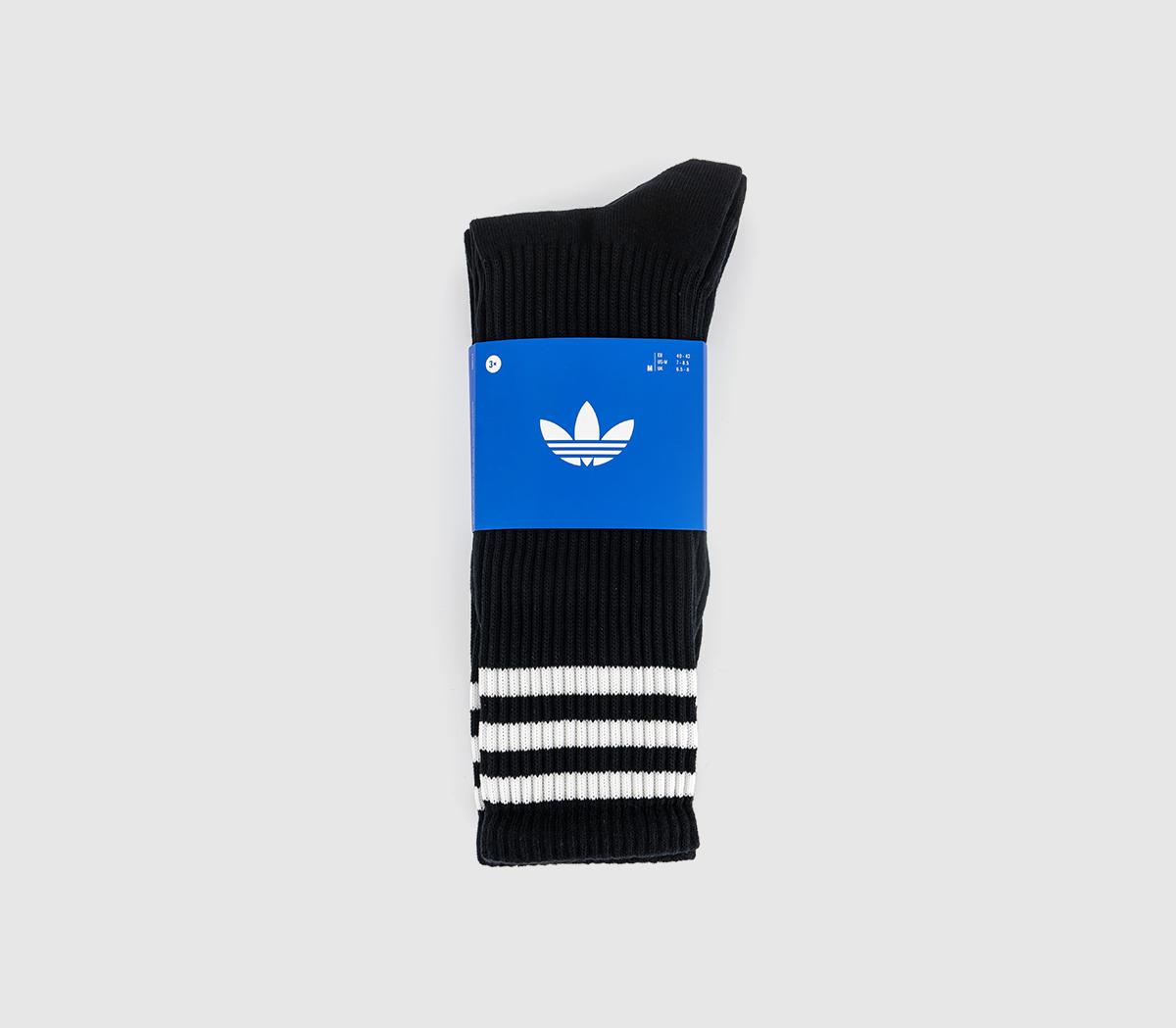 adidasCrew Sock 3 PairsBlack White