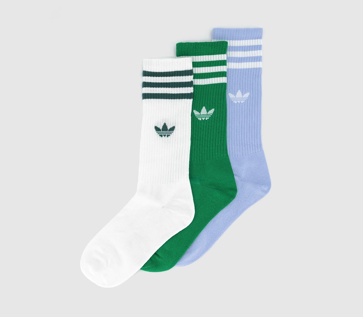 adidasCrew Sock 3 Pair SocksViolet Tone Green White