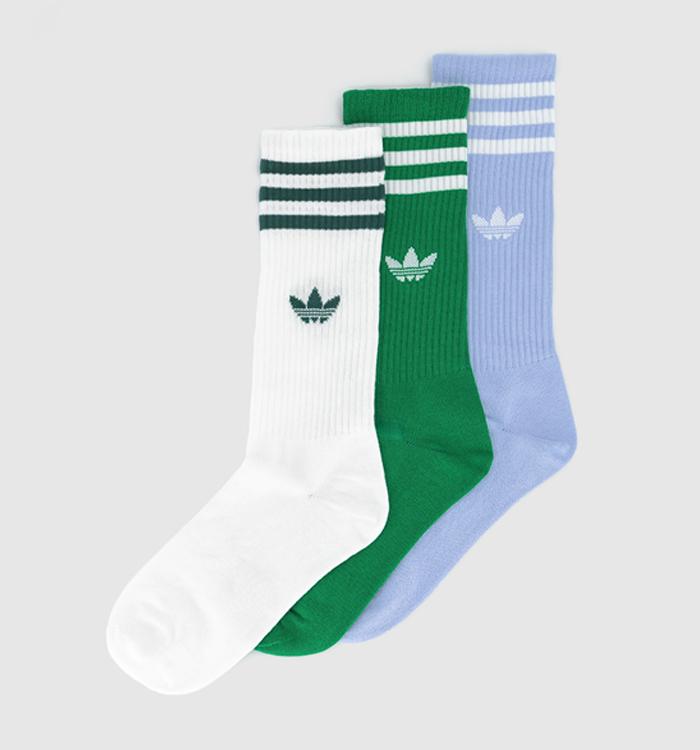 adidas Crew Sock 3 Pair Socks Violet Tone Green White