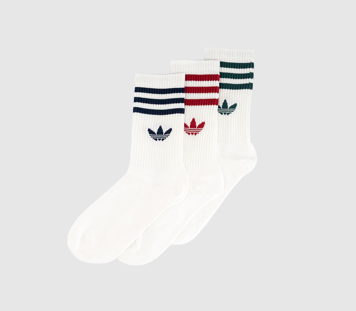 adidasCrew Sock 3 PairsNight Indigo Victory Red Collegiate Green