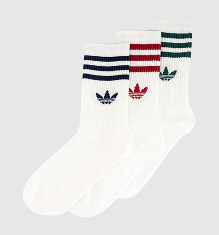 adidas Crew Sock 3 Pairs Night Indigo Victory Red Collegiate Green
