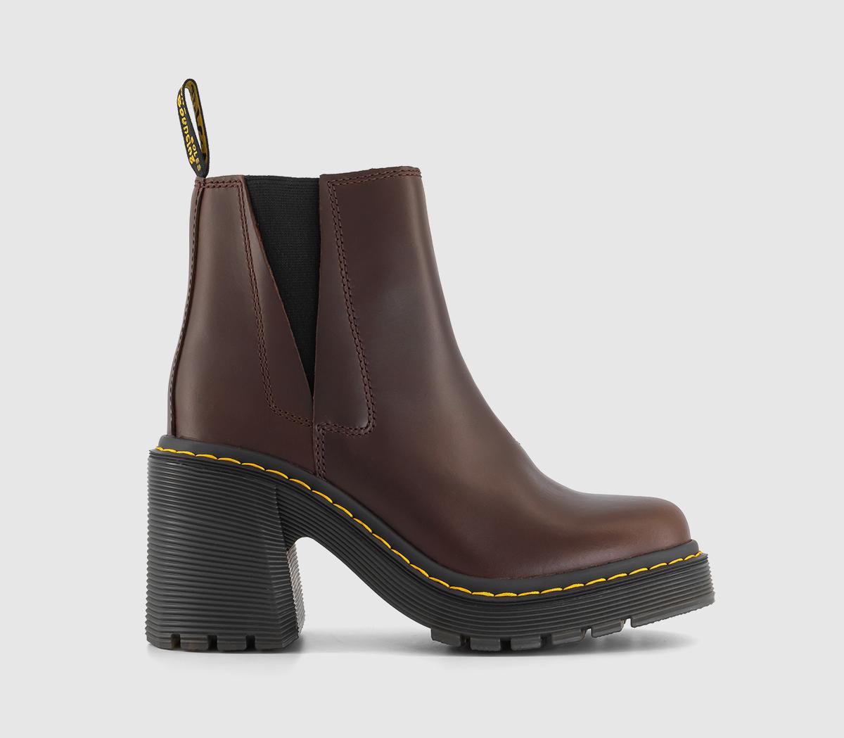 Spence Heeled Chelsea Boots Dark Brown Classic Pull Up