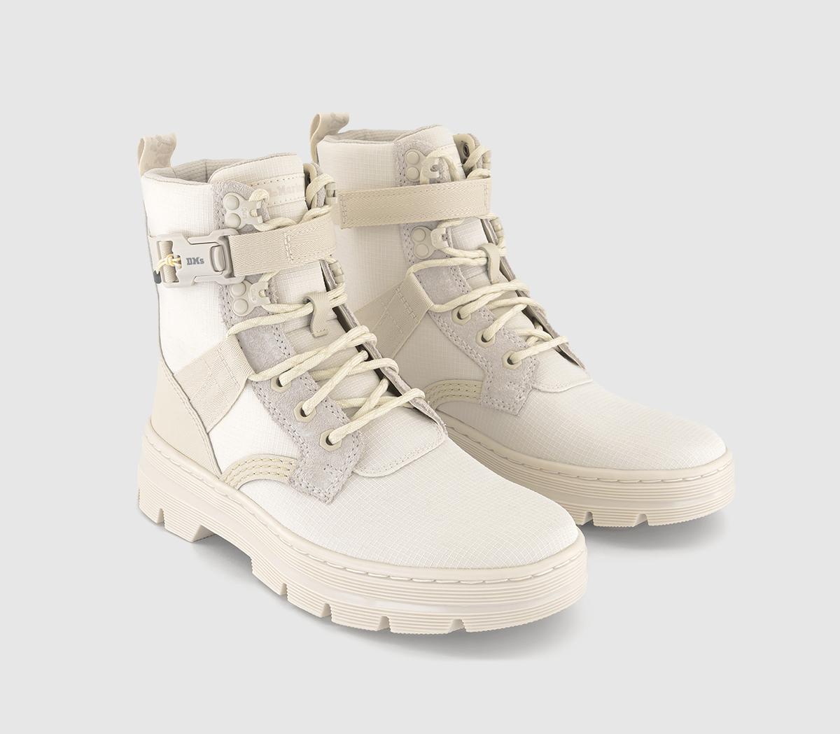 Dr. Martens Womens Combs Tech Ii Boots Off White Poly Ripstop, 7
