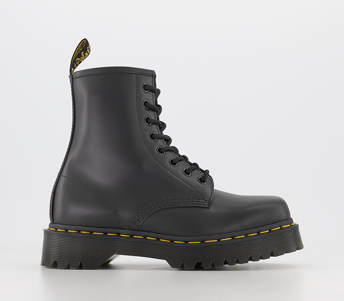 Dr. Martens 1460 Bex 8 Eye Squared Boots Black Polished Smooth - Women ...