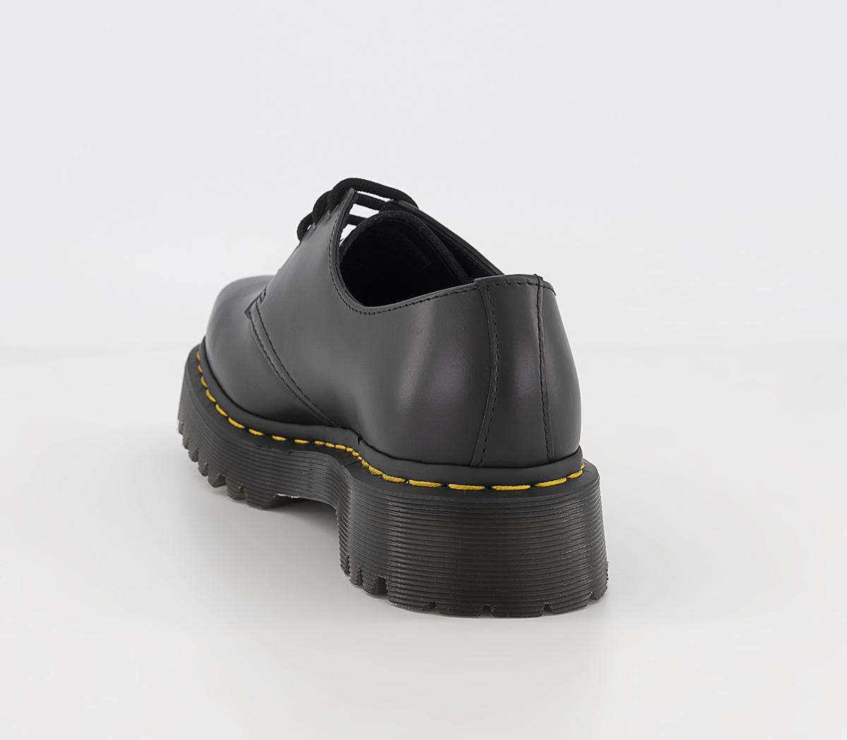 Dr. Martens 1461 Bex Shoe Squared Shoes Black Polished Smooth - Flat ...