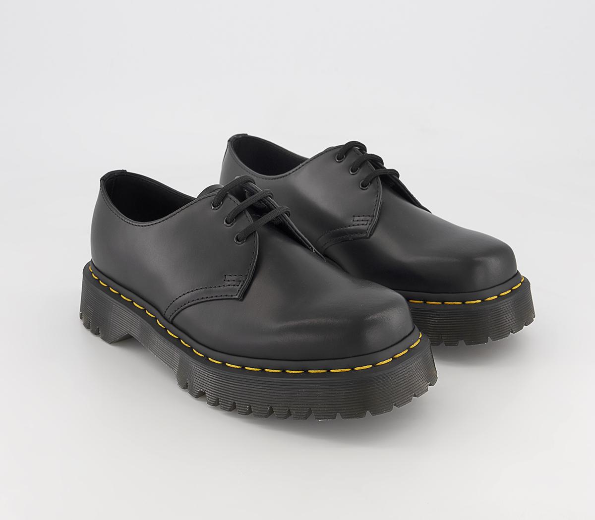 Dr. Martens 1461 Bex Shoe Squared Shoes Black Polished Smooth - Flat ...