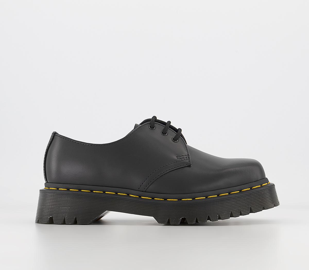 Dr. Martens 1461 Bex Shoe Squared Shoes Black Polished Smooth - Flat ...