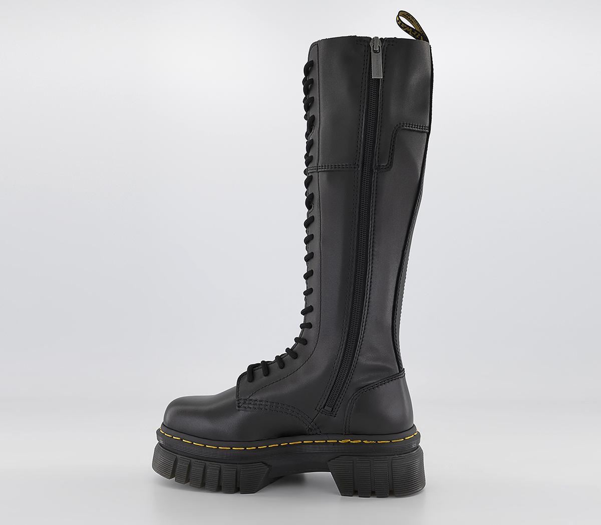 Dr. Martens Audrick 20 Eye Boots Black Nappa Lux - Knee High Boots